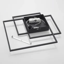 Lindby LED-loftlampe Nelinka, 60 cm, sort, aluminium