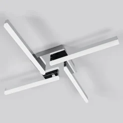 Lindby LED-loftlampe Patrik, 59 cm, 4 lyskilder, krom, IP44