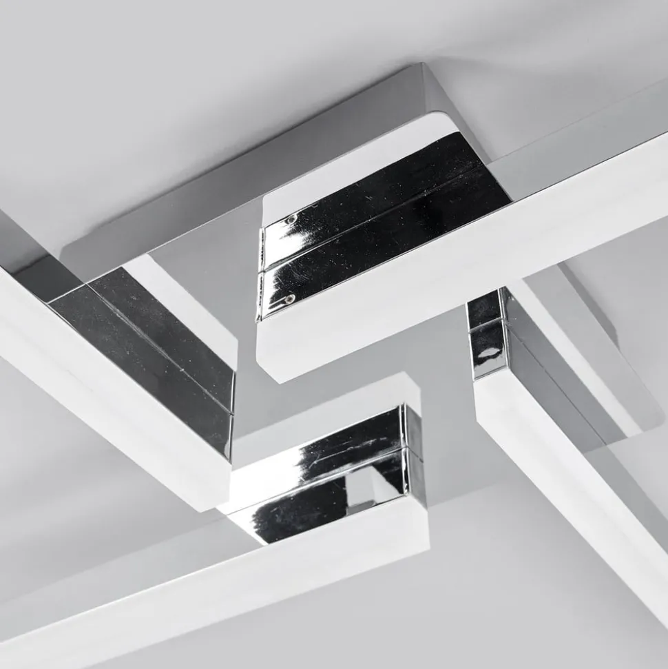 Lindby LED-loftlampe Patrik, 59 cm, 4 lyskilder, krom, IP44