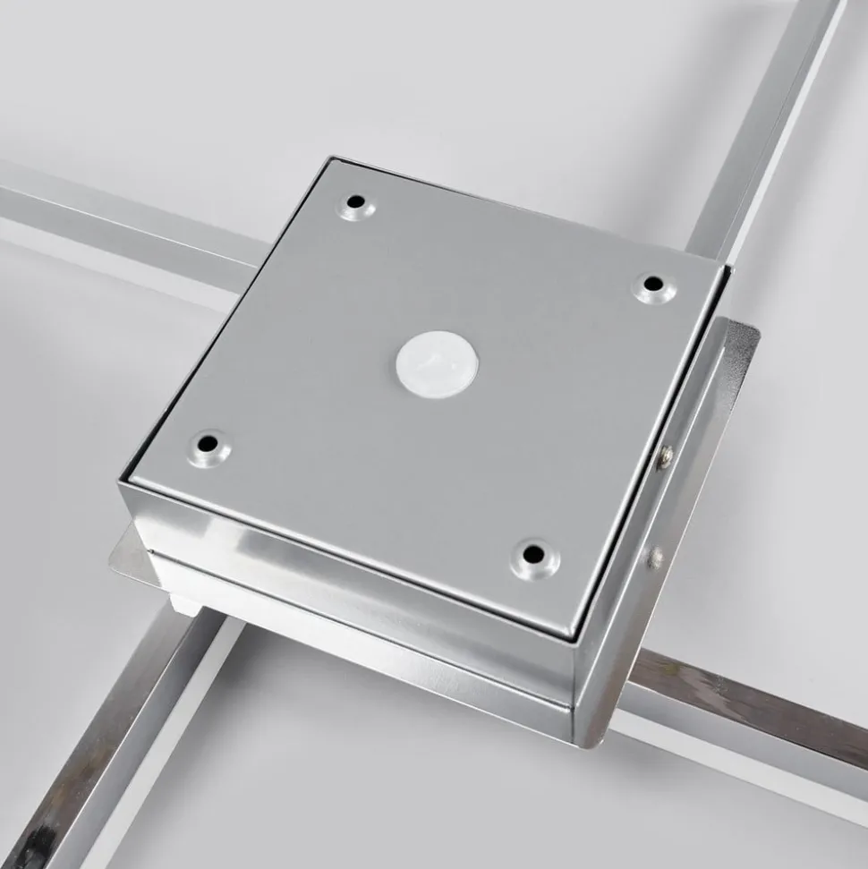 Lindby LED-loftlampe Patrik, 59 cm, 4 lyskilder, krom, IP44