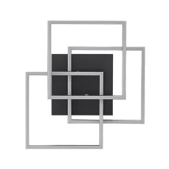 Lindby LED-loftlampe Quiana, CCT, kantet, sort, 42 cm