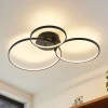 Lindby LED-loftlampe Rayk, sort, metal, 77 cm, dæmpbar