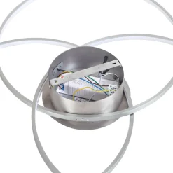Lindby LED-loftlampe Riley, aluminiumsfarvet, metal, dæmpbar