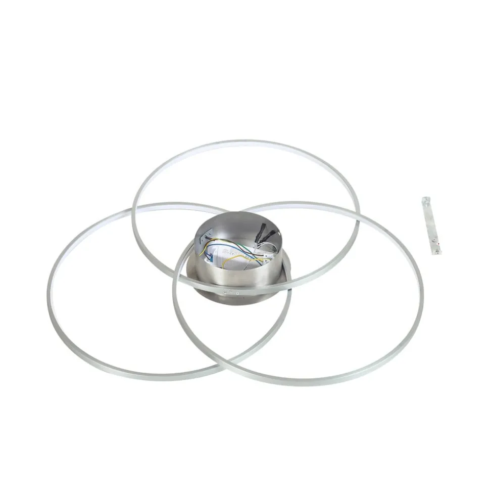 Lindby LED-loftlampe Riley, aluminiumsfarvet, metal, dæmpbar