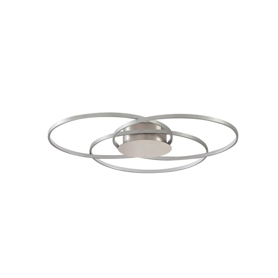 Lindby LED-loftlampe Riley, aluminiumsfarvet, metal, dæmpbar