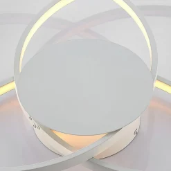 Lindby LED-loftlampe Riley, hvid, metal, 80 cm, dæmpbar