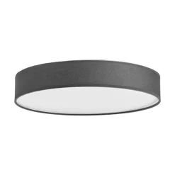 Lindby LED-loftlampe Saira, Ø 40 cm, grå, tekstil