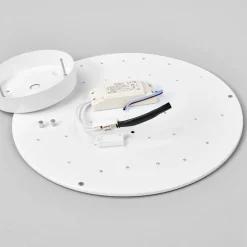 Lindby LED-loftlampe Saira, Ø 40 cm, grå, tekstil