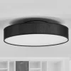 Lindby LED-loftlampe Saira, Ø 40 cm, sort, tekstil