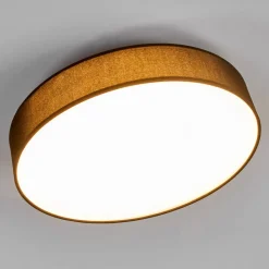 Lindby LED-loftlampe Saira, Ø 40 cm, sort, tekstil