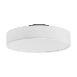 Lindby LED-loftlampe Saira, Ø 30 cm, hvid, tekstil