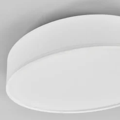 Lindby LED-loftlampe Saira, Ø 30 cm, hvid, tekstil