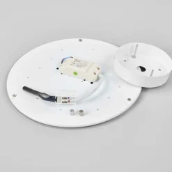 Lindby LED-loftlampe Saira, Ø 30 cm, hvid, tekstil