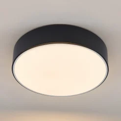 Lindby LED-loftlampe Simera, Ø 30 cm, sort, hvid