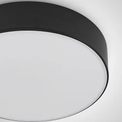 Lindby LED-loftlampe Simera, Ø 30 cm, sort, hvid