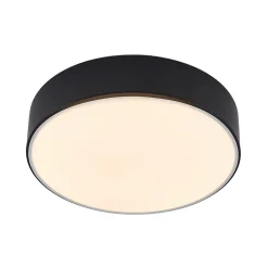 Lindby LED-loftlampe Simera, Ø 30 cm, sort, hvid