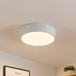 Lindby LED-loftlampe Simera, Ø 30 cm, hvid, metal