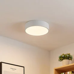 Lindby LED-loftlampe Simera, Ø 30 cm, hvid, metal