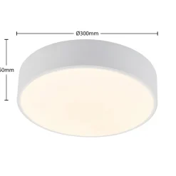 Lindby LED-loftlampe Simera, Ø 30 cm, hvid, metal