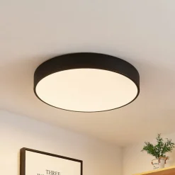 Lindby LED-loftlampe Simera, Ø 50 cm, sort, metal