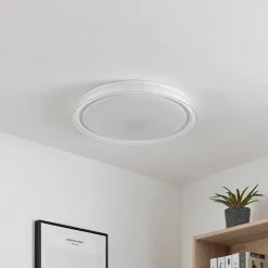 Lindby LED-loftlampe Sleya Ø 50 cm, hvid, CCT, dæmpbar