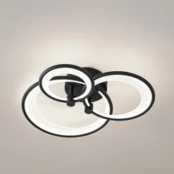Lindby LED-loftlampe Sorma, sort, CCT, dæmpbar