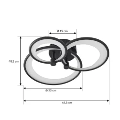 Lindby LED-loftlampe Sorma, sort, CCT, dæmpbar
