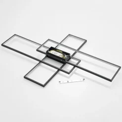 Lindby LED-loftlampe Tetson, sort, metal, dæmpbar
