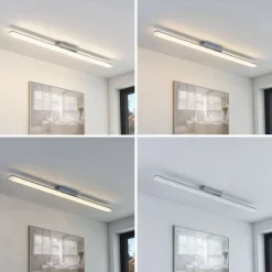 Lindby LED-loftlampe til badeværelset Levke, 100 cm, dæmpbar, IP44