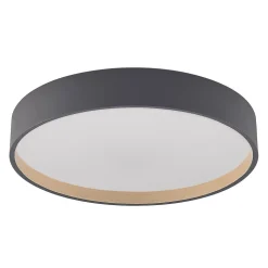 Lindby LED-loftlampe Todor, 50 cm, antracit, CCT, træ