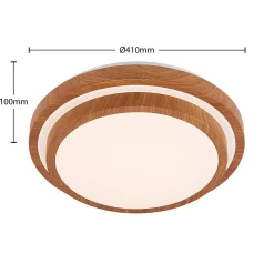 Lindby LED-loftlampe Vaako, Ø 41 cm, metal, trælook
