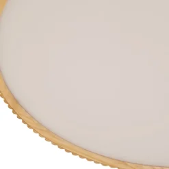 Lindby LED-loftlampe Velua, hvid/lys træ, CCT, Ø 50 cm