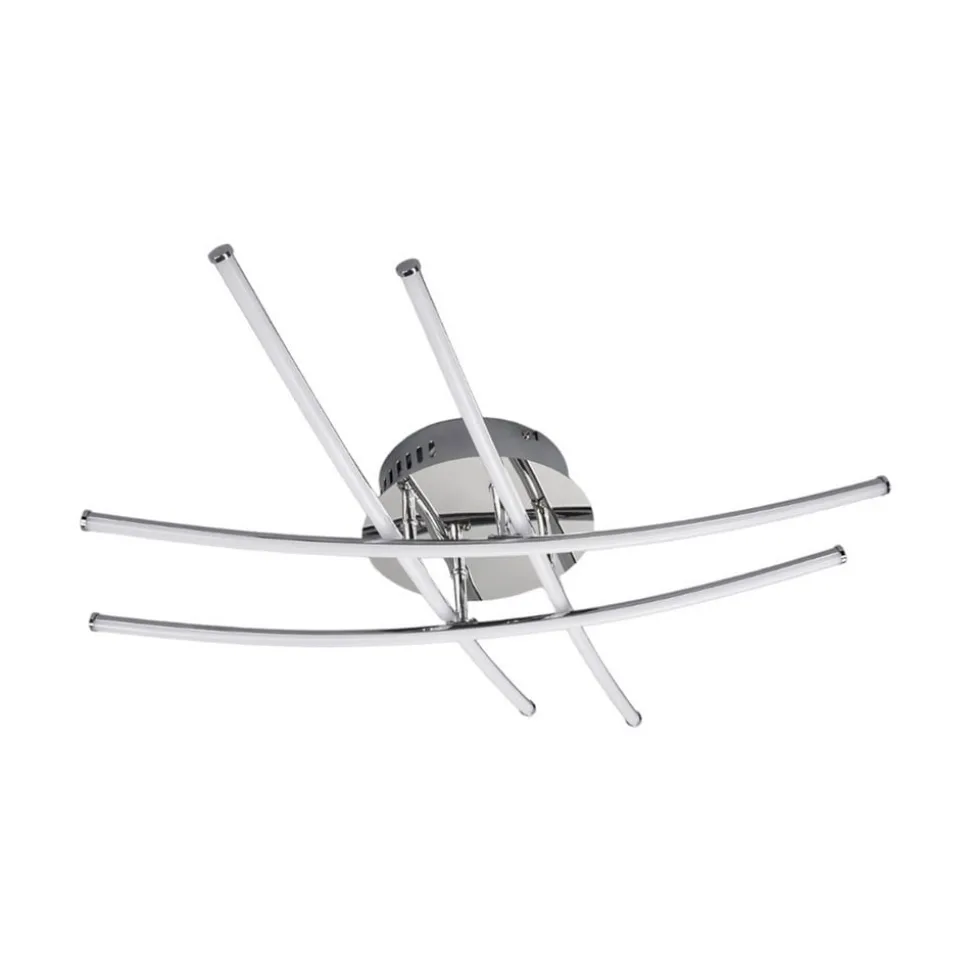 Lindby LED-loftlampe Yael, kromfarvet, metal, 67 cm lang