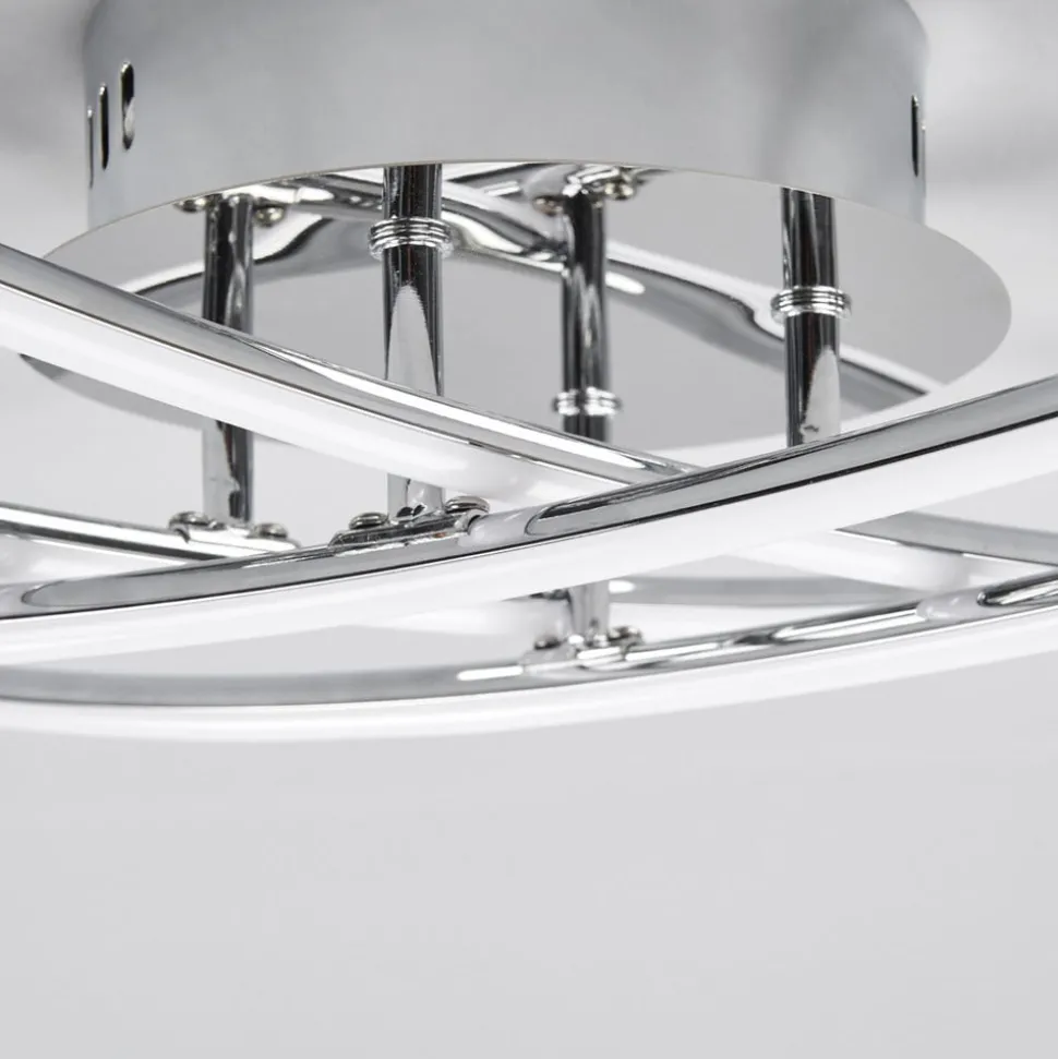 Lindby LED-loftlampe Yael, kromfarvet, metal, 67 cm lang