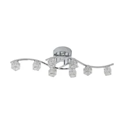 Lindby LED-loftlampe Yaro, 8 lyskilder, krom, dæmpbar