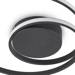 Lindby LED-loftlampe Youna, sort, aluminium, 39 cm, dæmpbar