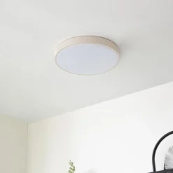 Lindby LED-loftlampe Zylo, beige, Ø 49 cm, CCT, dæmpbar