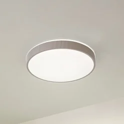 Lindby LED-loftlampe Zylo, lysegrå, Ø 49 cm, CCT, dæmpbar