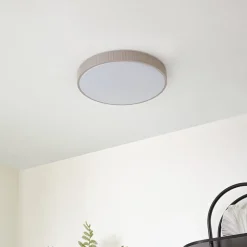 Lindby LED-loftlampe Zylo, lysegrå, Ø 49 cm, CCT, dæmpbar