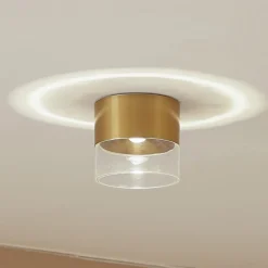 Lindby LED-loftslampe Dalila, guld, Ø 10 cm, aluminium