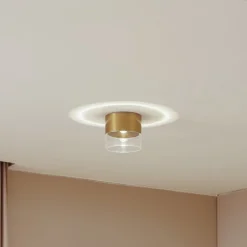 Lindby LED-loftslampe Dalila, guld, Ø 10 cm, aluminium