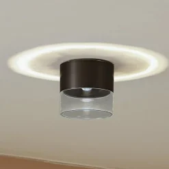 Lindby LED-loftslampe Dalila, sort, Ø 10 cm, aluminium