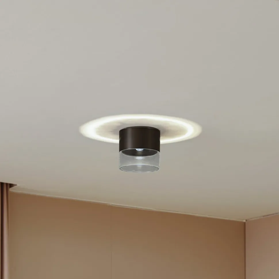 Lindby LED-loftslampe Dalila, sort, Ø 10 cm, aluminium