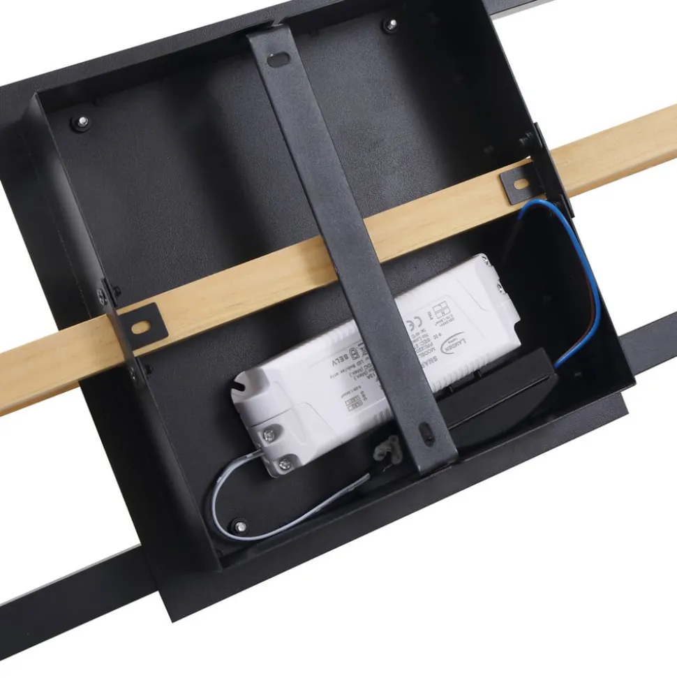 Lindby LED-loftslampe Holamu, 80 cm, træ