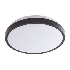 Lindby LED-loftslampe Medon Ø 29 cm sort plast IP44
