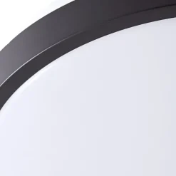Lindby LED-loftslampe Medon Ø 29 cm sort plast IP44
