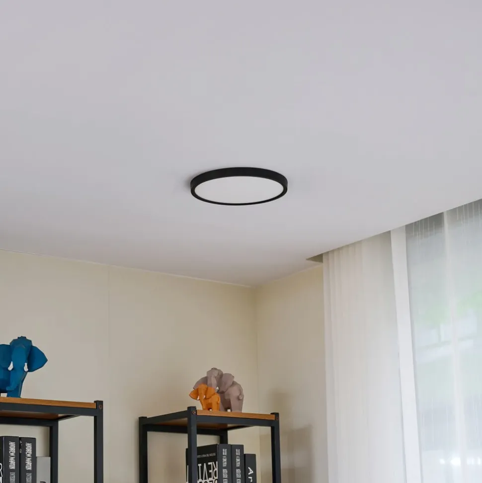 Lindby LED-loftslampe Pravin, Ø 23 cm, 3.000 K, sort