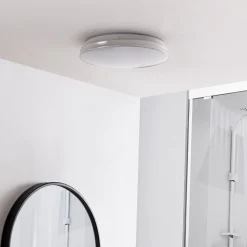 Lindby LED-loftslampe Silvryn krom/hvid plast 3000K
