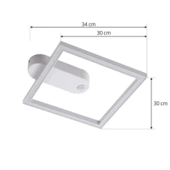 Lindby LED-loftslampe Yulla, hvid, bevægelsesdetektor