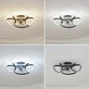 Lindby LED-loftventilator Lomata, sort, støjsvag, Ø 23 cm